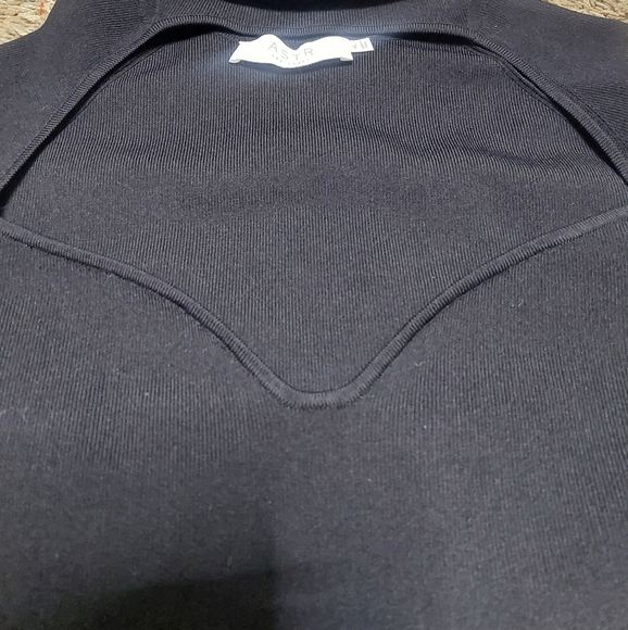 ASTR The LABEL Black Turtleneck Cutout Sweater - Picture 4 of 5